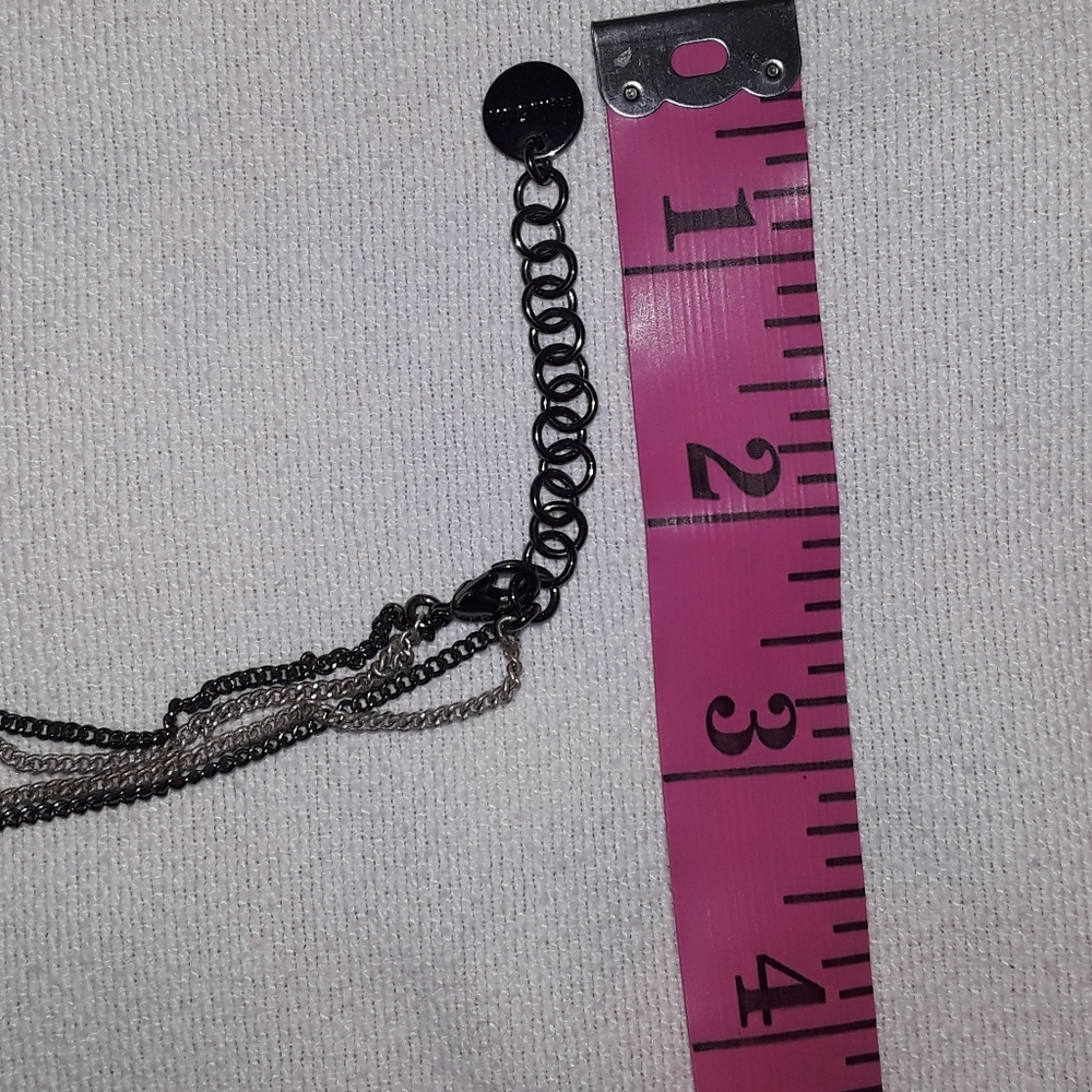 Stella & Dot Chiara Necklace        Leather Backed Pendant w/Neutral Sparkle - Picture 7 of 12